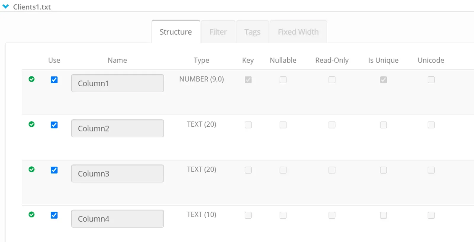 Fixed Width Datastores (screenshot)