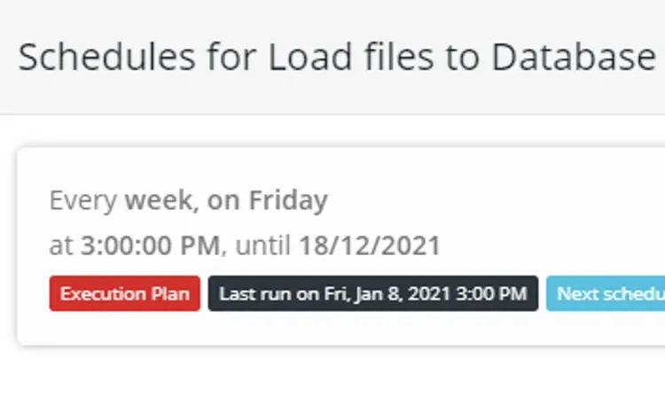 Execution Schedules using external Datastores (screenshot)