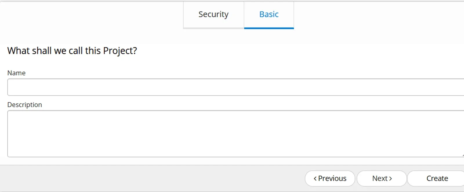 Create a Project (screenshot)