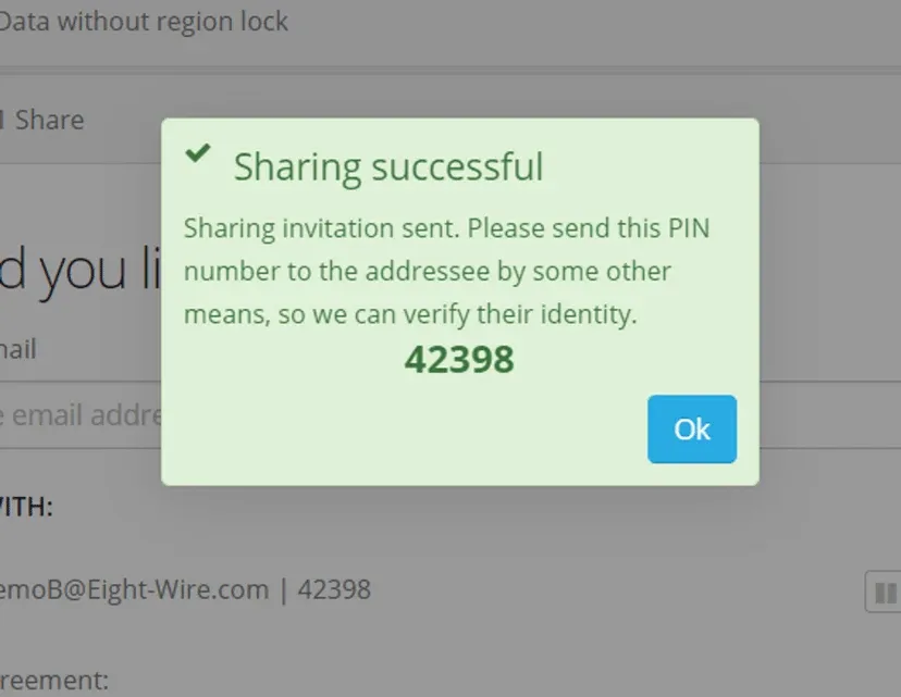 Creating the Datastore Invitation (screenshot)